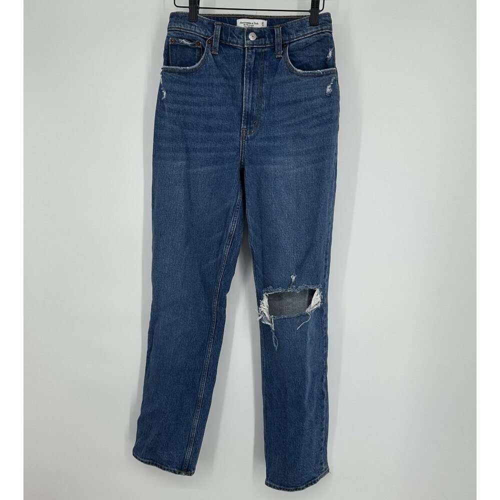 Abercrombie & Fitch The 90's Straight Ultra High‎ Rise Size 4 Curve Love
